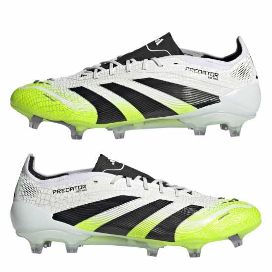 Мъжки футболни бутонки Adidas Predator Elite Firm Ground Football Boots White/Blk/Lemon Adidas Predator Elite Firm Ground Football Boots White/Blk/Lemon Мъжки футболни бутонки