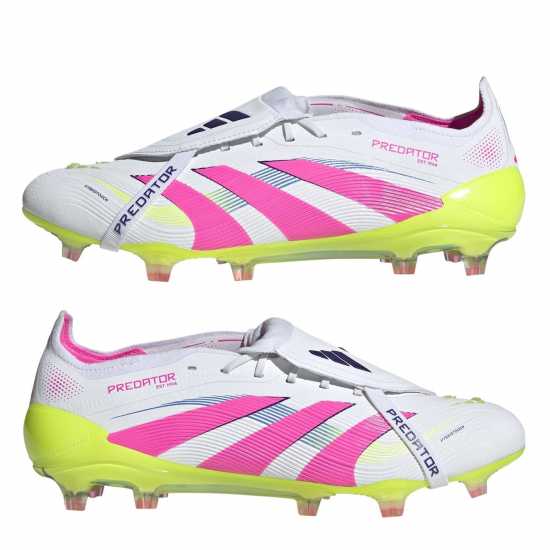 Мъжки футболни бутонки Adidas Predator Elite Fold-Over Tongue Firm Ground Football Boots Бяло/Розово Adidas Predator Elite Fold-Over Tongue Firm Ground Football Boots Бяло/Розово Мъжки футболни бутонки