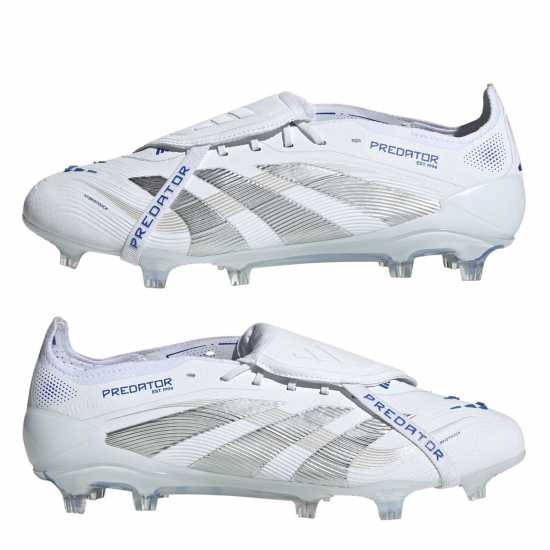 Мъжки футболни бутонки Adidas Predator Elite Fold-Over Tongue Firm Ground Football Boots Бяло/сребро Adidas Predator Elite Fold-Over Tongue Firm Ground Football Boots Бяло/сребро Мъжки футболни бутонки