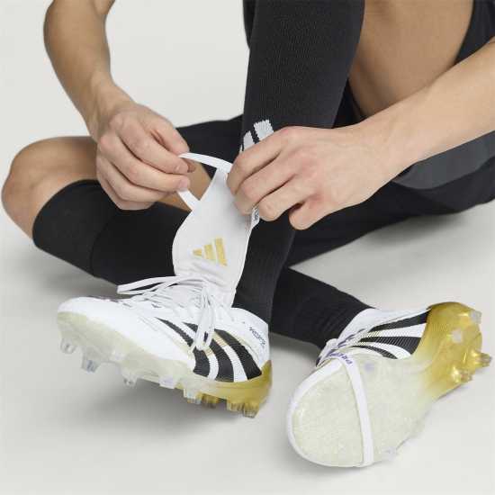 Мъжки футболни бутонки Adidas Predator Elite Fold-Over Tongue Firm Ground Football Boots Бяло/Черно/Злато Adidas Predator Elite Fold-Over Tongue Firm Ground Football Boots Бяло/Черно/Злато Мъжки футболни бутонки