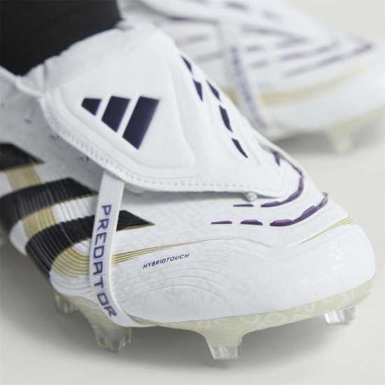 Мъжки футболни бутонки Adidas Predator Elite Fold-Over Tongue Firm Ground Football Boots Бяло/Черно/Злато Adidas Predator Elite Fold-Over Tongue Firm Ground Football Boots Бяло/Черно/Злато Мъжки футболни бутонки