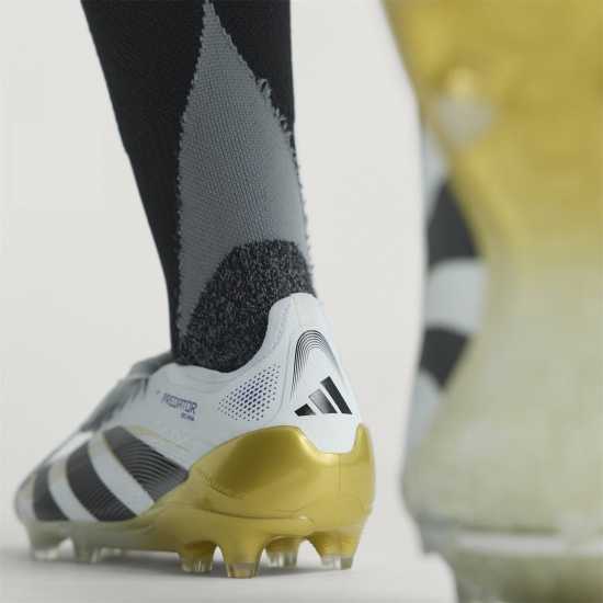 Мъжки футболни бутонки Adidas Predator Elite Fold-Over Tongue Firm Ground Football Boots Бяло/Черно/Злато Adidas Predator Elite Fold-Over Tongue Firm Ground Football Boots Бяло/Черно/Злато Мъжки футболни бутонки