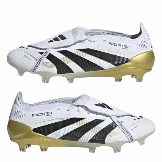 Мъжки футболни бутонки Adidas Predator Elite Fold-Over Tongue Firm Ground Football Boots Бяло/Черно/Злато Adidas Predator Elite Fold-Over Tongue Firm Ground Football Boots Бяло/Черно/Злато Мъжки футболни бутонки
