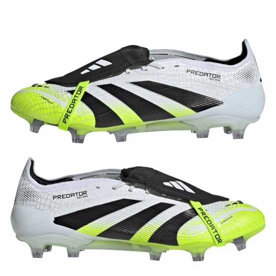 Мъжки футболни бутонки Adidas Predator Elite Fold-Over Tongue Firm Ground Football Boots White/Blk/Lemon Adidas Predator Elite Fold-Over Tongue Firm Ground Football Boots White/Blk/Lemon Мъжки футболни бутонки