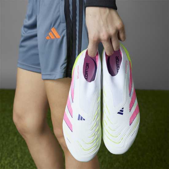 Adidas Predator Elite Laceless Firm Ground Football Boots Бяло/Розово Мъжки футболни бутонки