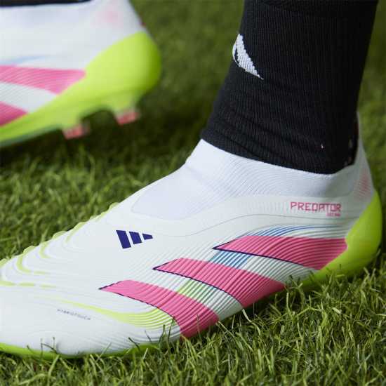 Adidas Predator Elite Laceless Firm Ground Football Boots Бяло/Розово Мъжки футболни бутонки