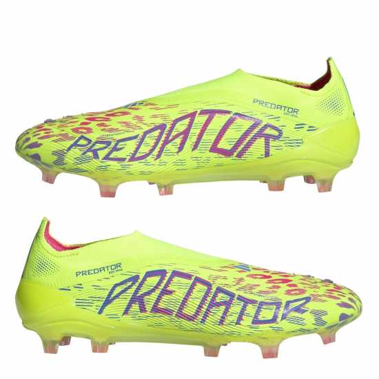 Adidas Predator Elite Laceless Firm Ground Football Boots Жълто/Розово Мъжки футболни бутонки