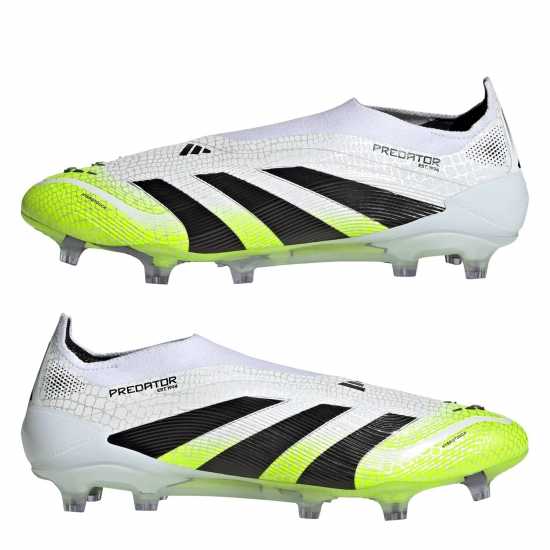Мъжки футболни бутонки Adidas Predator Elite Laceless Firm Ground Football Boots White/Blk/Lemon Adidas Predator Elite Laceless Firm Ground Football Boots White/Blk/Lemon Мъжки футболни бутонки