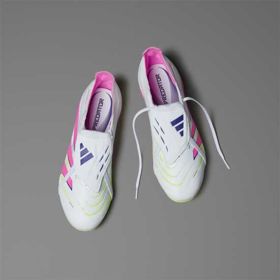 Мъжки футболни бутонки Adidas Predator League Fold-Over Tongue Firm Ground Football Boots Бяло/Розово Adidas Predator League Fold-Over Tongue Firm Ground Football Boots Бяло/Розово Мъжки футболни бутонки