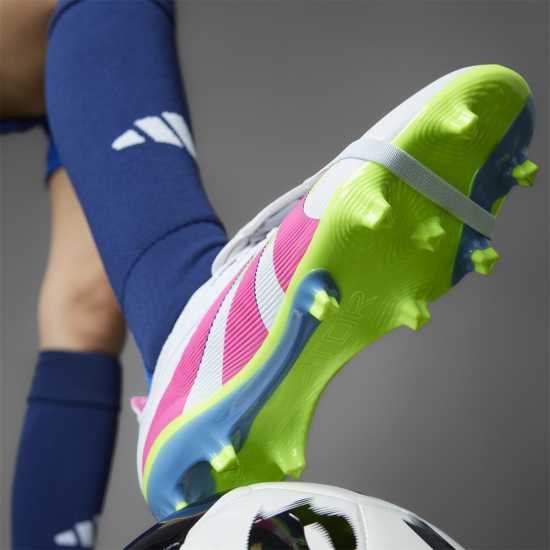 Мъжки футболни бутонки Adidas Predator League Fold-Over Tongue Firm Ground Football Boots Бяло/Розово Adidas Predator League Fold-Over Tongue Firm Ground Football Boots Бяло/Розово Мъжки футболни бутонки