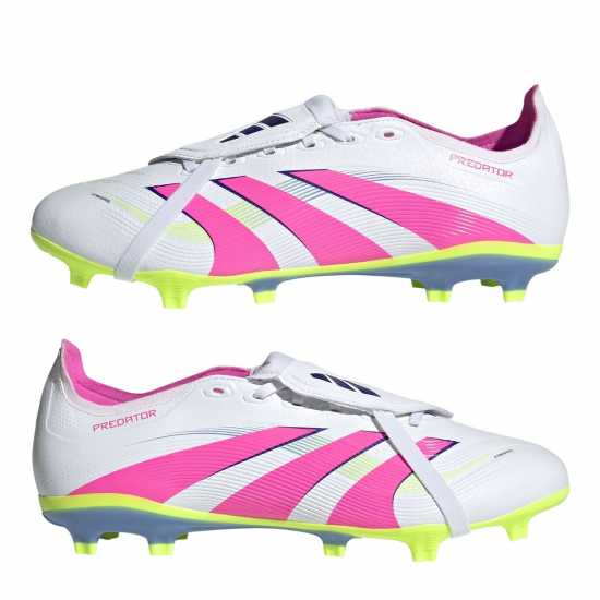 Мъжки футболни бутонки Adidas Predator League Fold-Over Tongue Firm Ground Football Boots Бяло/Розово Adidas Predator League Fold-Over Tongue Firm Ground Football Boots Бяло/Розово Мъжки футболни бутонки