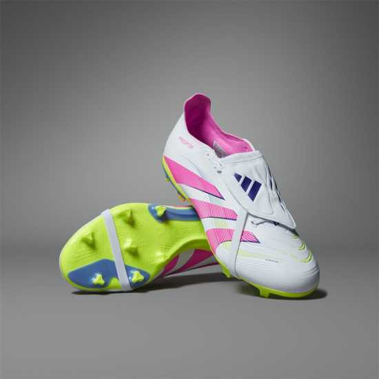 Мъжки футболни бутонки Adidas Predator League Fold-Over Tongue Firm Ground Football Boots Бяло/Розово Adidas Predator League Fold-Over Tongue Firm Ground Football Boots Бяло/Розово Мъжки футболни бутонки