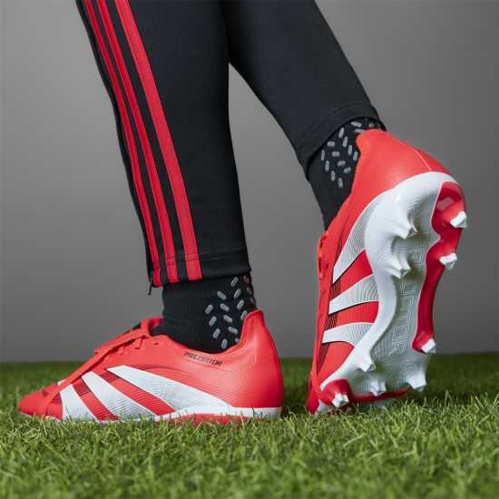 Мъжки футболни бутонки Adidas Predator League Fold-Over Tongue Firm Ground Football Boots Червено/Бяло Adidas Predator League Fold-Over Tongue Firm Ground Football Boots Червено/Бяло Мъжки футболни бутонки