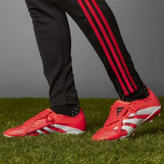 Мъжки футболни бутонки Adidas Predator League Fold-Over Tongue Firm Ground Football Boots Червено/Бяло Adidas Predator League Fold-Over Tongue Firm Ground Football Boots Червено/Бяло Мъжки футболни бутонки