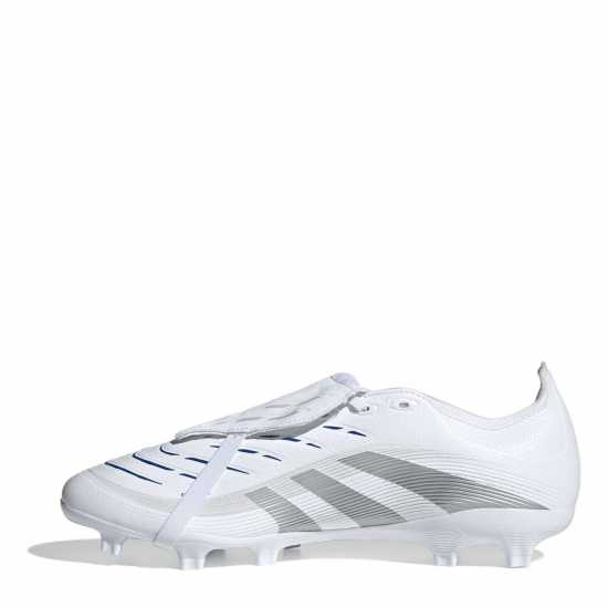 Мъжки футболни бутонки Adidas Predator League Fold-Over Tongue Firm Ground Football Boots Бяло/сребро Adidas Predator League Fold-Over Tongue Firm Ground Football Boots Бяло/сребро Мъжки футболни бутонки