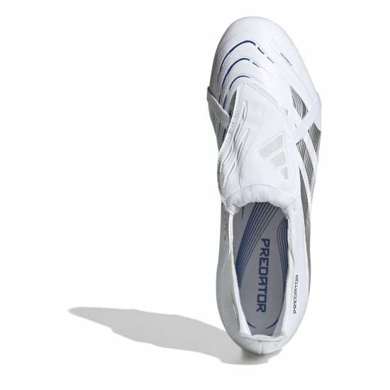 Мъжки футболни бутонки Adidas Predator League Fold-Over Tongue Firm Ground Football Boots Бяло/сребро Adidas Predator League Fold-Over Tongue Firm Ground Football Boots Бяло/сребро Мъжки футболни бутонки