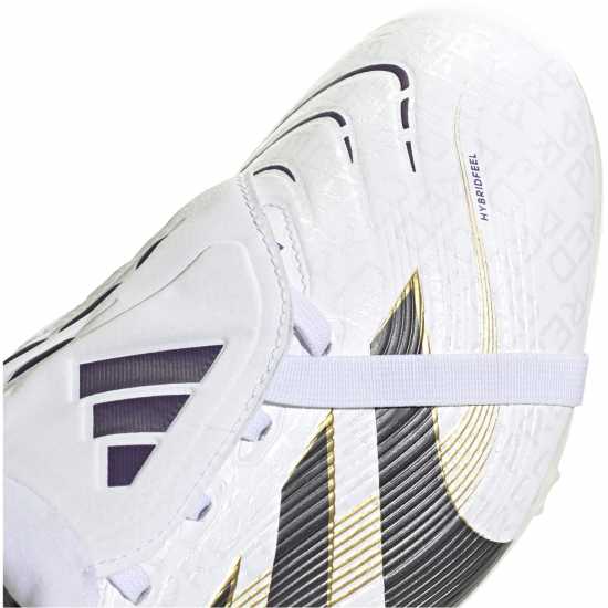 Adidas Predator League Fold-Over Tongue Firm Ground Football Boots Бяло/Черно/Злато Мъжки футболни бутонки