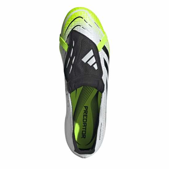 Adidas Predator League Fold-Over Tongue Firm Ground Football Boots White/Blk/Lemon Мъжки футболни бутонки