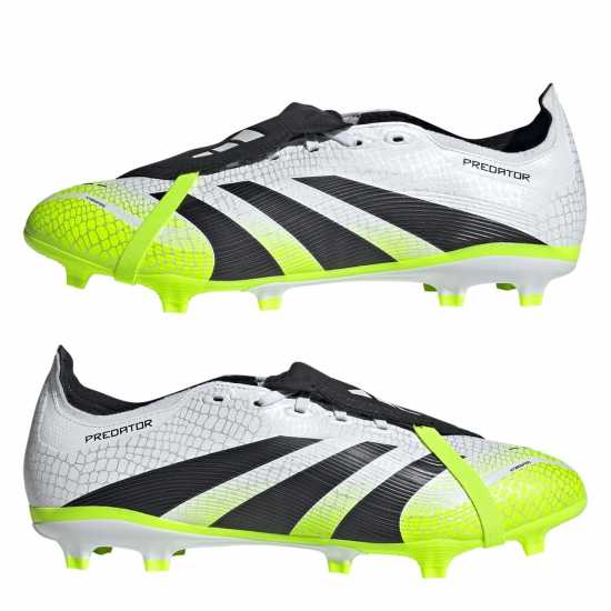 Adidas Predator League Fold-Over Tongue Firm Ground Football Boots White/Blk/Lemon Мъжки футболни бутонки