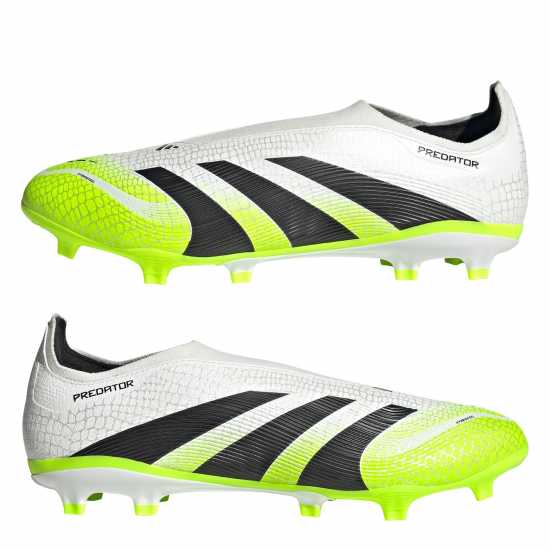 Adidas Predator League Laceless Firm Ground Football Boots White/Blk/Lemon Мъжки футболни бутонки