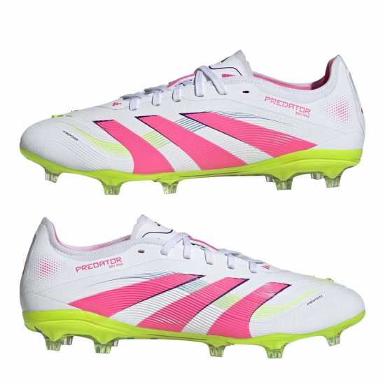 Adidas Predator Pro Firm Ground Football Boots Бяло/Розово Мъжки футболни бутонки