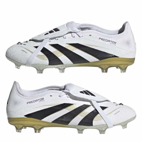 Adidas Predator Pro Fold-Over Tongue Firm Ground Football Boots Бяло/Черно/Злато Мъжки футболни бутонки