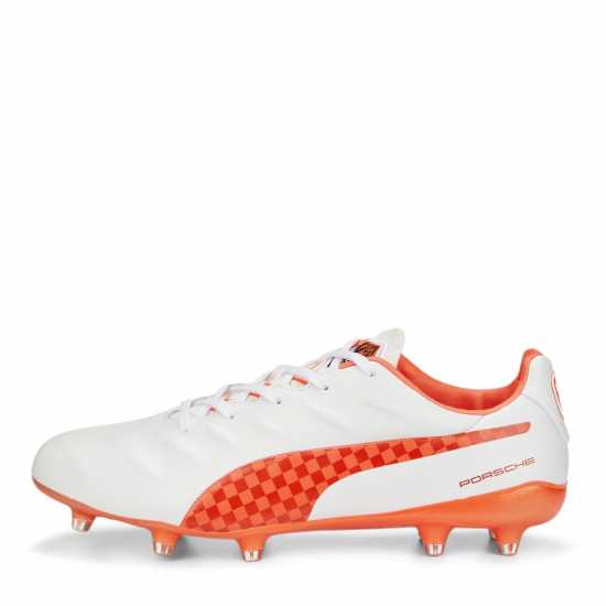 Puma King Platinum Fg Football Boots White/Red Мъжки футболни бутонки