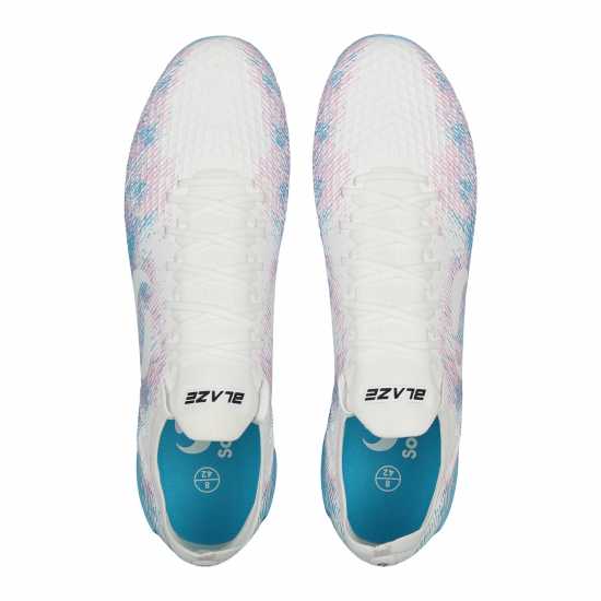 Мъжки футболни бутонки Sondico Blaze Firm Ground Football Boots Бяло/Розово/Синьо Sondico Blaze Firm Ground Football Boots Бяло/Розово/Синьо Мъжки футболни бутонки