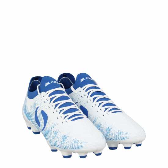 Мъжки футболни бутонки Sondico Blaze Firm Ground Football Boots White/Blue Sondico Blaze Firm Ground Football Boots White/Blue Мъжки футболни бутонки