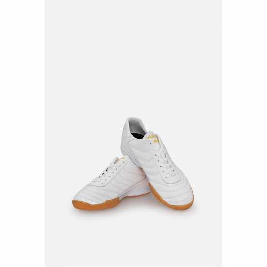 Pantofola D Oro Derby Leather Indoor Court Football Trainers White Мъжки футболни бутонки