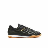 Pantofola D Oro Derby Leather Indoor Court Football Trainers Black Мъжки футболни бутонки