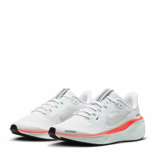 Nike Юношески Обувки Air Zoom Pegasus 41 Road Running Shoes Juniors Wht/Mtlc Silv Детски маратонки