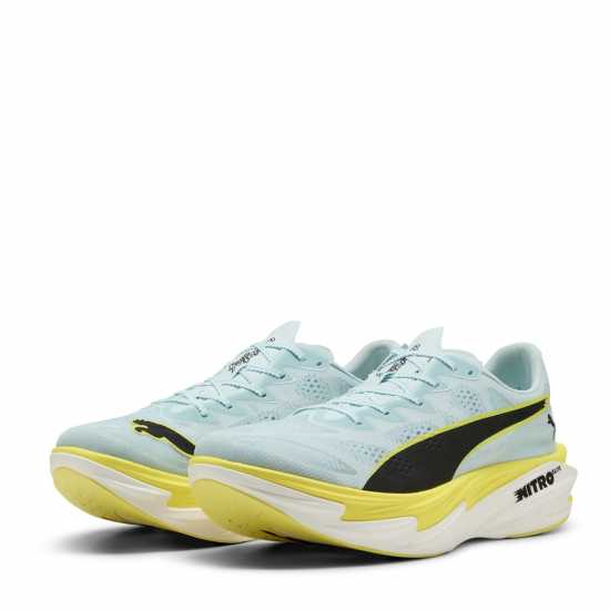 Puma Mens Deviate Elite 4 Road Running Shoes Blue/Lemon Puma Mens Deviate Elite 4 Road Running Shoes Blue/Lemon
