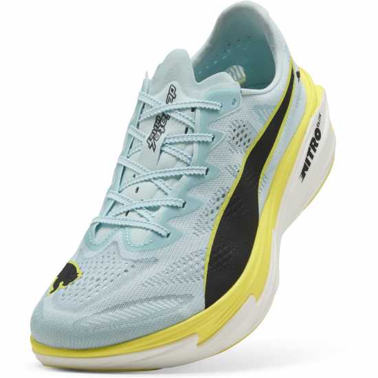 Puma Mens Deviate Elite 4 Road Running Shoes Blue/Lemon Puma Mens Deviate Elite 4 Road Running Shoes Blue/Lemon