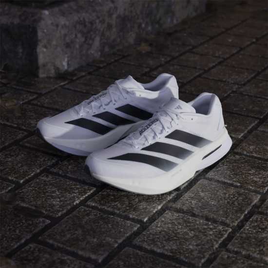 Adidas Мъжки Обувки За Бягане Adizero Boston 13 Road Running Shoes Mens Wte/Blk/Grey Мъжки маратонки