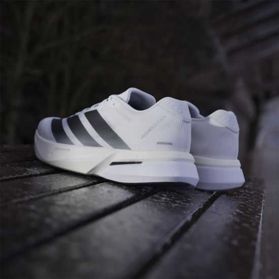 Adidas Мъжки Обувки За Бягане Adizero Boston 13 Road Running Shoes Mens Wte/Blk/Grey Мъжки маратонки