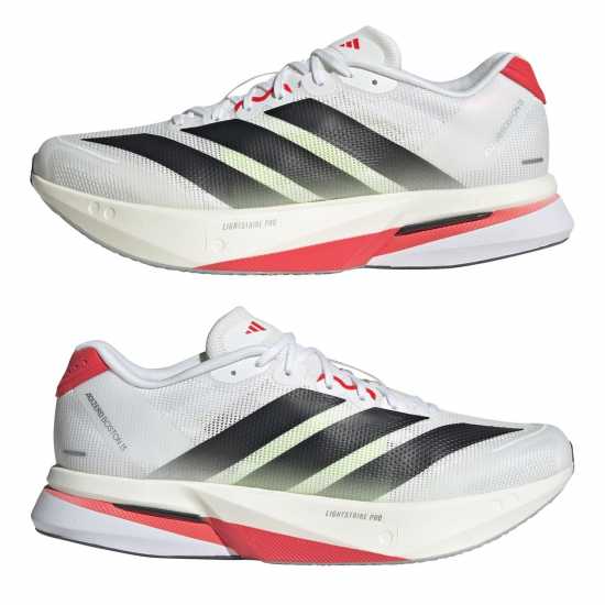 Adidas Мъжки Обувки За Бягане Adizero Boston 13 Road Running Shoes Mens Бяло/Червено Мъжки маратонки