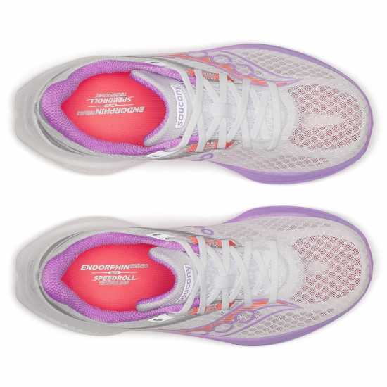 Дамски маратонки за бягане Saucony Endorphin Speed 5 Shoes Womens White/Crocus Saucony Endorphin Speed 5 Shoes Womens White/Crocus Дамски маратонки за бягане