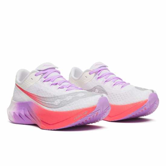 Дамски маратонки за бягане Saucony Endorphin Pro 4 Trainers Womens White/Crocus Saucony Endorphin Pro 4 Trainers Womens White/Crocus Дамски маратонки за бягане
