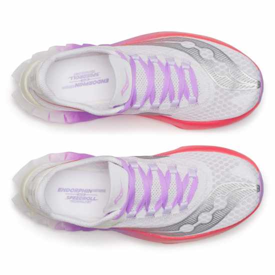 Дамски маратонки за бягане Saucony Endorphin Pro 4 Trainers Womens White/Crocus Saucony Endorphin Pro 4 Trainers Womens White/Crocus Дамски маратонки за бягане