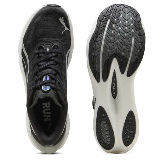 Puma Mens  Deviate Nitro 4 Road Running Shoes Black/White 