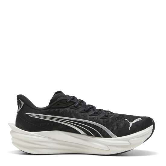 Puma Mens  Deviate Nitro 4 Road Running Shoes Black/White 