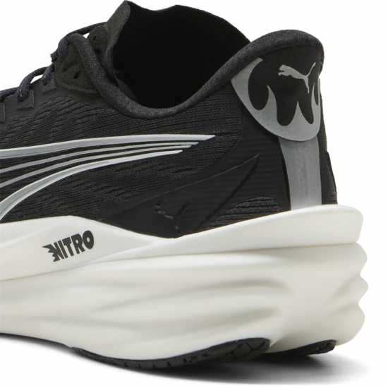 Puma Mens  Deviate Nitro 4 Road Running Shoes Black/White 