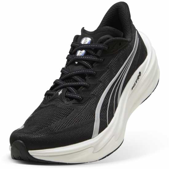 Puma Mens  Deviate Nitro 4 Road Running Shoes Black/White 