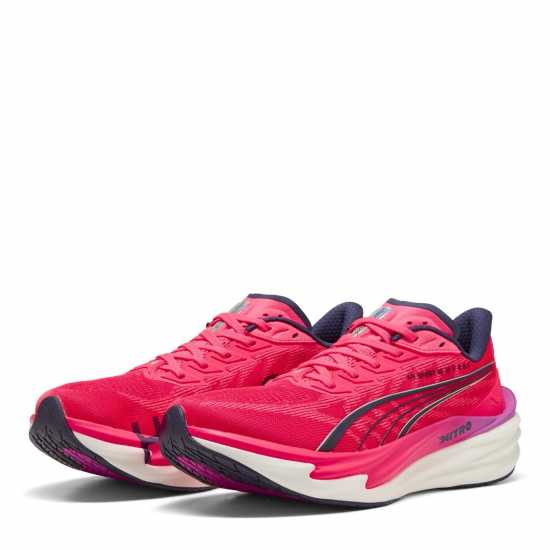 Puma Mens Deviate Nitro 4 Running Shoes Hyrox Pink 