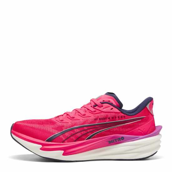 Puma Mens Deviate Nitro 4 Running Shoes Hyrox Pink 