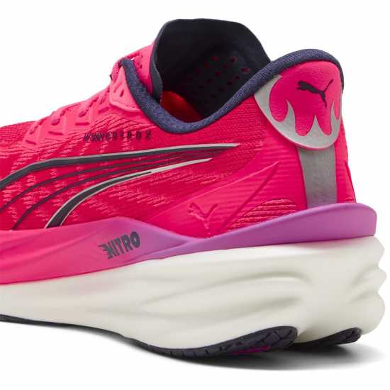 Puma Mens Deviate Nitro 4 Running Shoes Hyrox Pink 