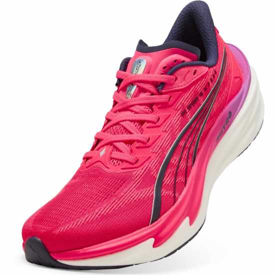 Puma Mens Deviate Nitro 4 Running Shoes Hyrox Pink 