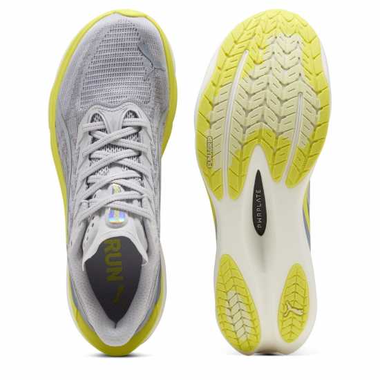 Puma Mens Deviate Nitro 4 Running Shoes Silver/Green 