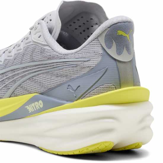 Puma Mens Deviate Nitro 4 Running Shoes Silver/Green 